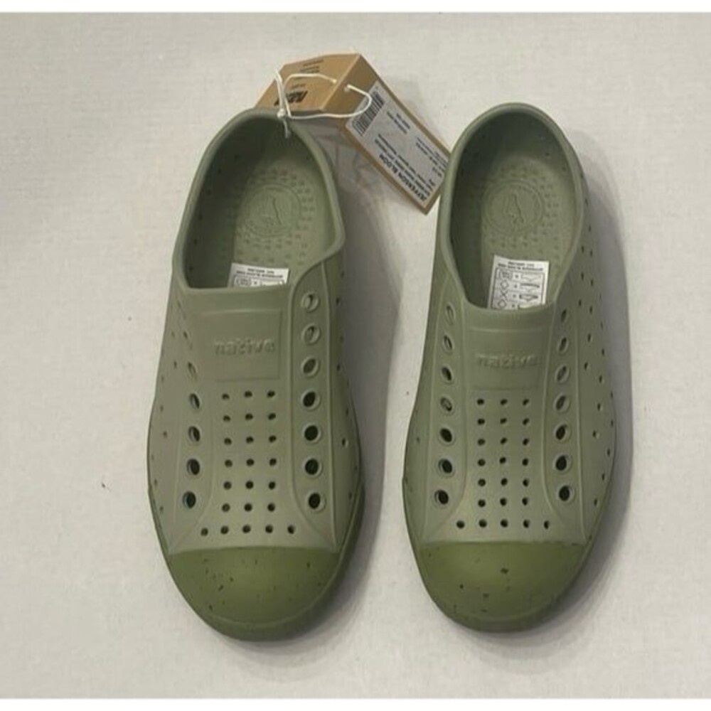 Native Shoes Kids Unisex Jefferson Bloom Size 12 Green New With Tag - Picture 3 of 11